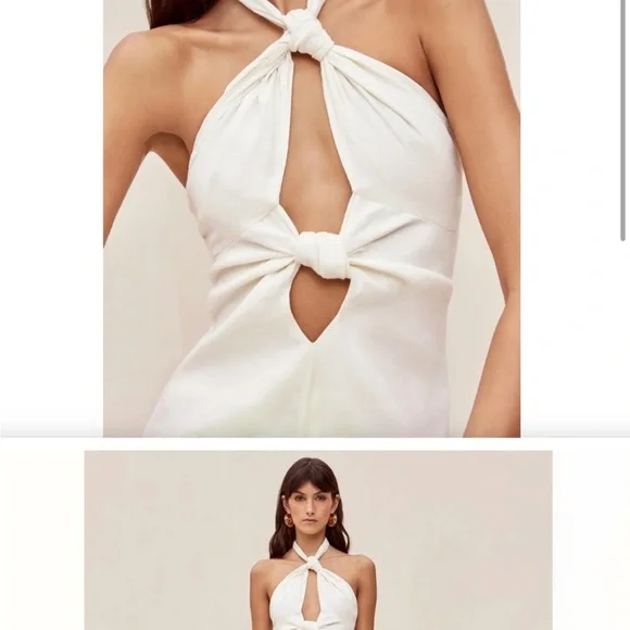 Cult Gaia Ivory Knotted Backless Dress NWT - Picture 2 of 9